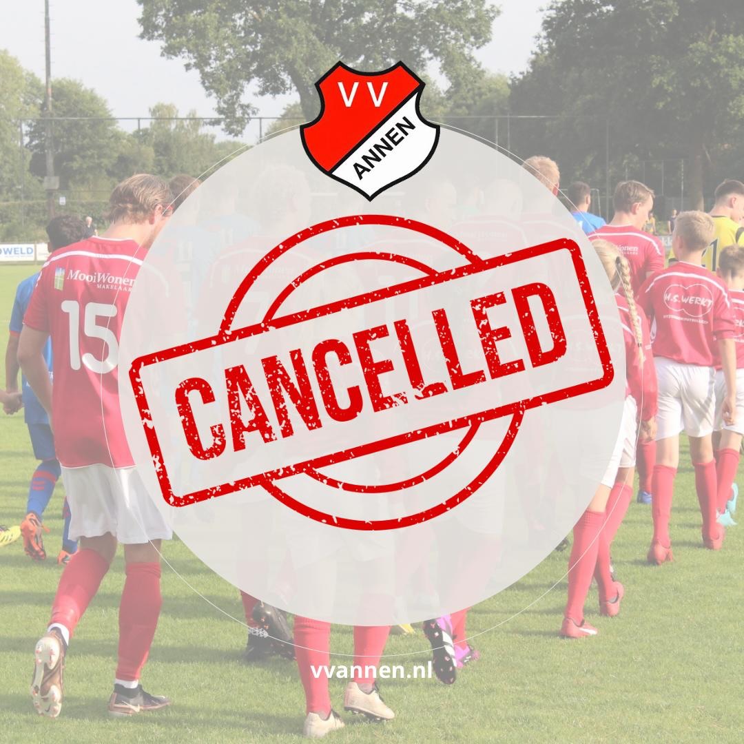 🚨 Alle wedstrijden thuis dit weekend afgelast 🚨