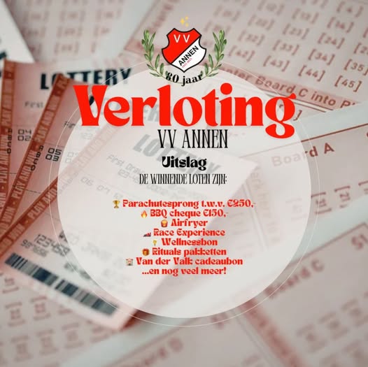 UITSLAG: Prijzen verloting VV Annen